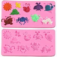 2021 spring new silicone mold insect shape food grade cake decoration tool fondant multi purpose pink resin mold easy to clean