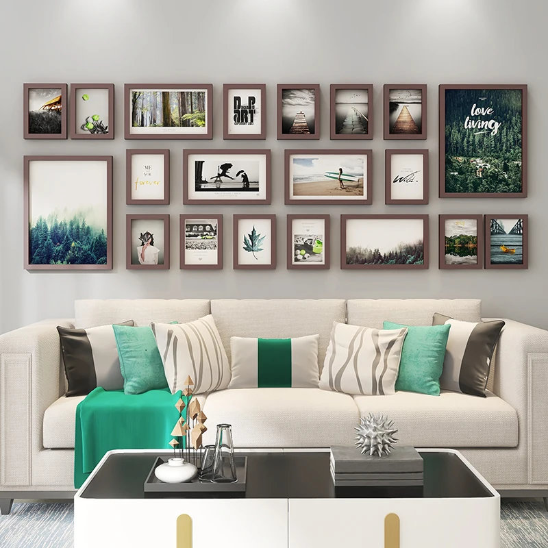 Деревянная рамка для фото Комплект Подвесной Настенный светильник современный