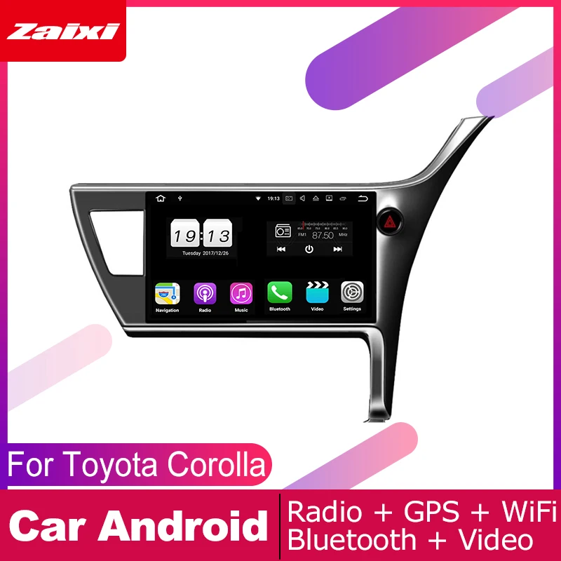 ZaiXi для Toyota Corolla 2016-2018 Автомобильная Мультимедийная система Android 2 DIN Автомобильный