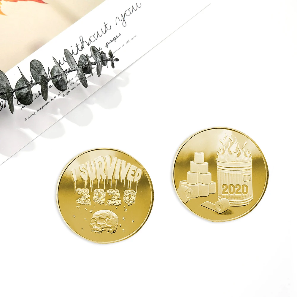 

2020 Event Coins Medal Commemorative Set Coin Craft Medal Badge I SURVIVED 2020 Coins Gift Memories of Past Souvenir Accessories