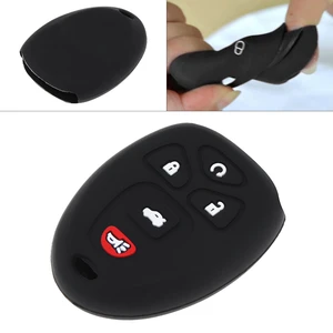 5 Buttons Silicone Straight Plate Car Key Case Protector Holder  Fit for Buick Cadillac Chevrolet GMC Saturn Outlook  2007-2014