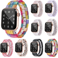 fashion tortoise shell resin wrist loop band smart strap bracelet for apple watch series 7 6 5 4 3
