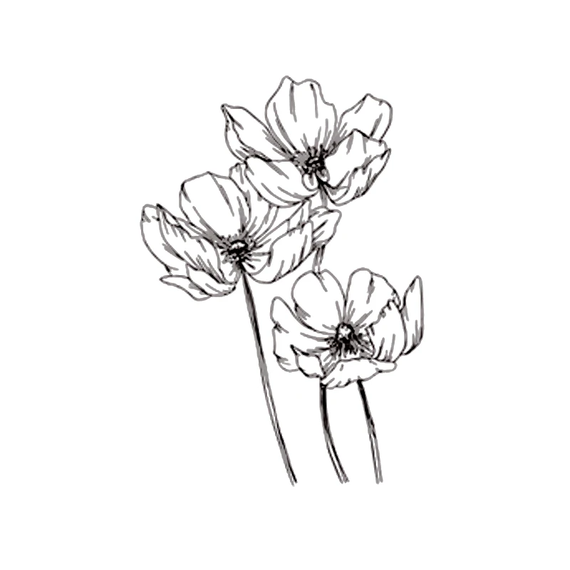 

Clear Stamps Sketch Flower Transparent Rubber Stamps Silicone Scrapbooking for Card Making Album Craft Decoration New Stamp 2019