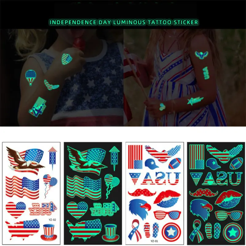 

Portable 10 Pieces Luminous Tattoo Sticker Disposable Waterproof Stickers