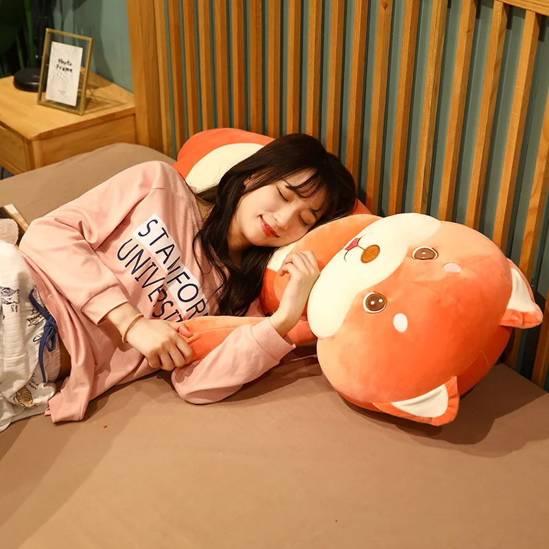 New 45-100cm Fat Soft Husky Shiba Inu Plush Pillow Toy Stuffed Cartoon Animal Dog Doll Sleeping Cushion Girls Kids Birthday Gift images - 6
