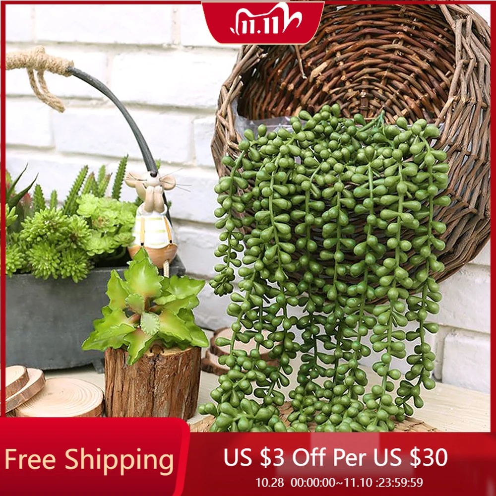 

Искусственные суккуленты, жемчужины, мясистые зеленые лозные цветы, влюбленные, слезы, суккуленты, растения подвесной ротанговый, имитация ...