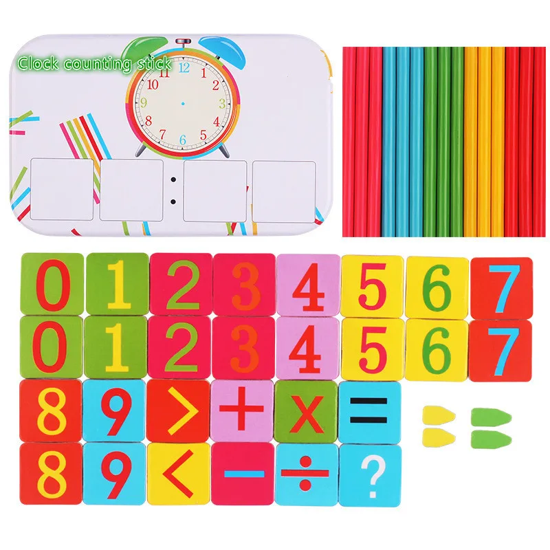 Деревянный магнитный строительный блок для раннего обучения часы с цифрами