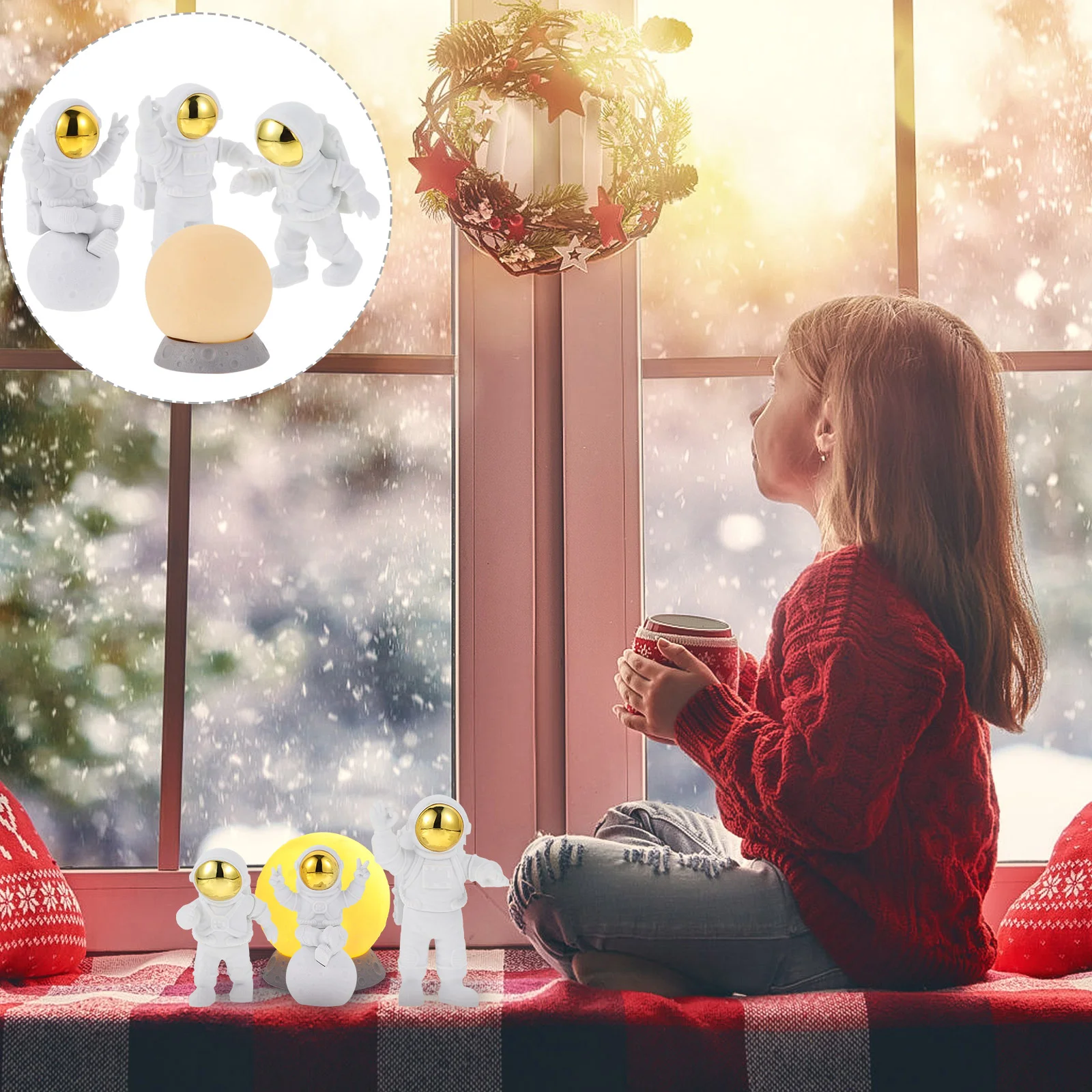 

1 Set Lovely Household Art Astronaut Decors Astronaut Design Desktop Adornments