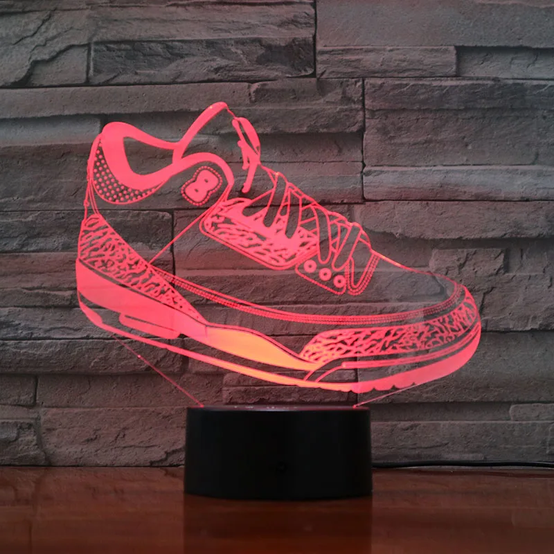 jordan 3 Кроссовки Jordan 4 AJ 3d ночной Светильник для баскетбола Michale Jordan Декор для спальни сенсорный светильник для мальчика настольная лампа прикроватная - Испускаемый цвет: jordan 3