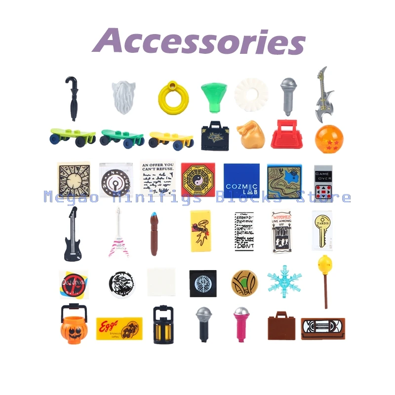 10 шт./лот MOC аксессуары для строительных блоков Аниме фигурки скутер бас радио