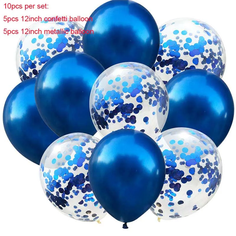 style 1 10 шт./лот, шары с голубыми металлическими конфетти для дня рождения, вечеринки, крещения, для мальчиков, баллонов, для дня рождения, для мальчиков и девочек - Цвет: style 1