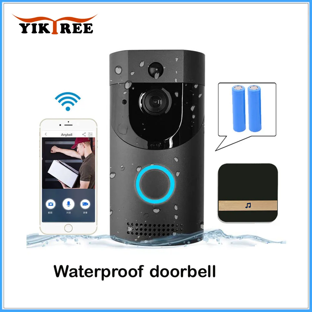 Yiktree видеодомофон Водонепроницаемый 720P HD беспроводной WiFi видео дверной звонок PIR