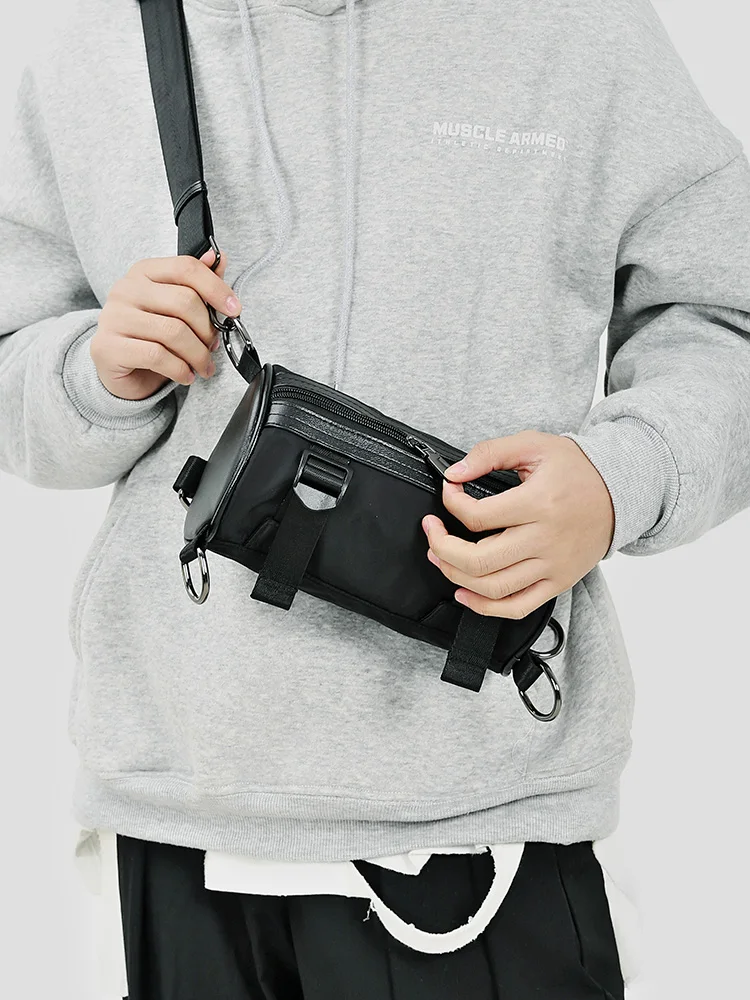 

Unisex Hip Hop Cylinder Shoulder Bag Crossbody Bags For Women Mobile Phone Bag Chest Bag Fitness Outdoor Travel and GYM