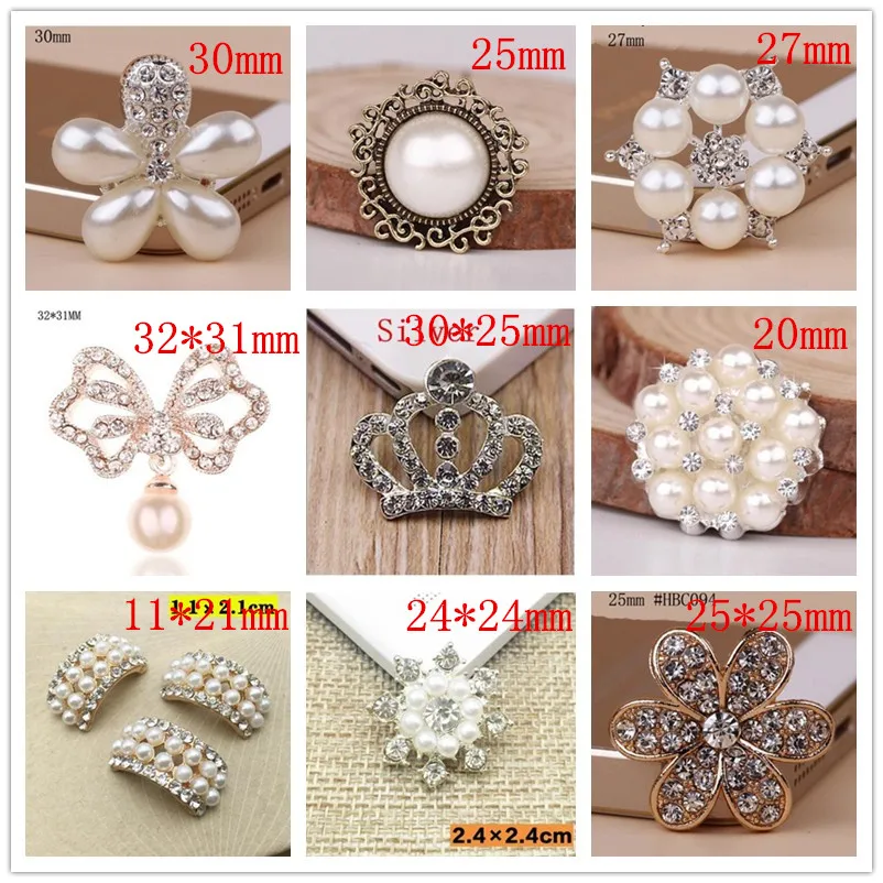 20 шт./лот микс видов стилей со стразами и жемчугом украшения аксессуары Hairbow центр