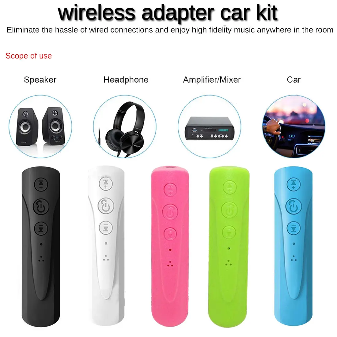

Car Bluetooth-Compatible Receiver 3.5mm Jack Aux Bluetooth Wireless Adapter Handsfree Call Music Audio Transmitter Auto Adapter