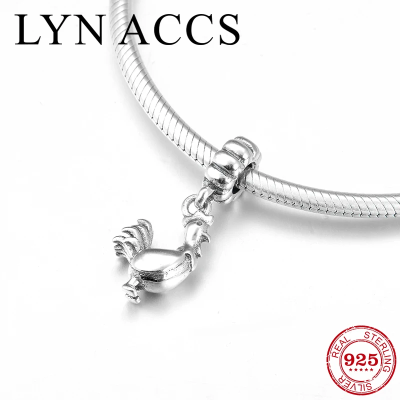 Подвеска из серебра 925 пробы с курицей китайского знака зодиака|Ювелирные шармы| |