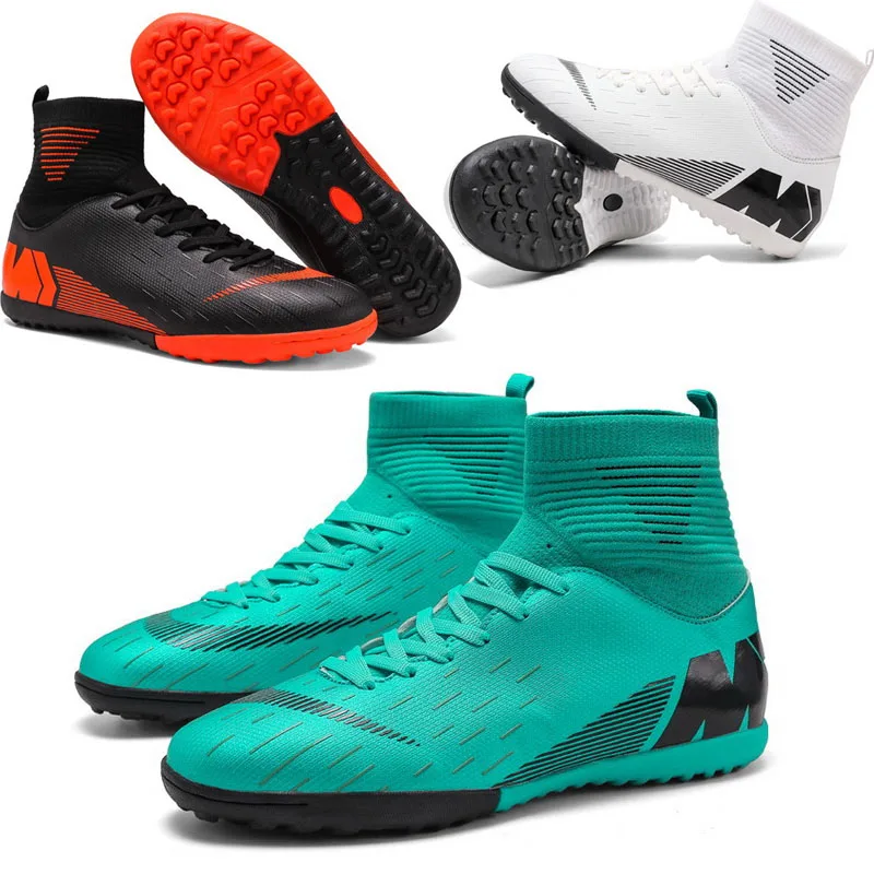 Газон Крытый черные мужские сникерсы дети взрослые бутсы тренировочные