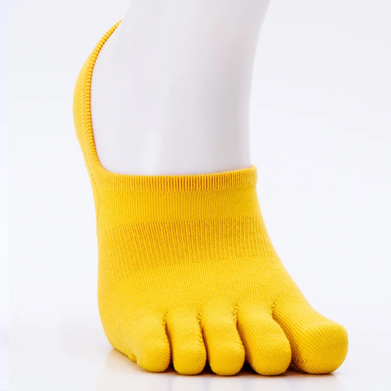 Cotton Socks Solid Color Boat Socks Women Men Black White Red Sweat Toe Socks Invisible Funny Five-finger Socks High Quality New