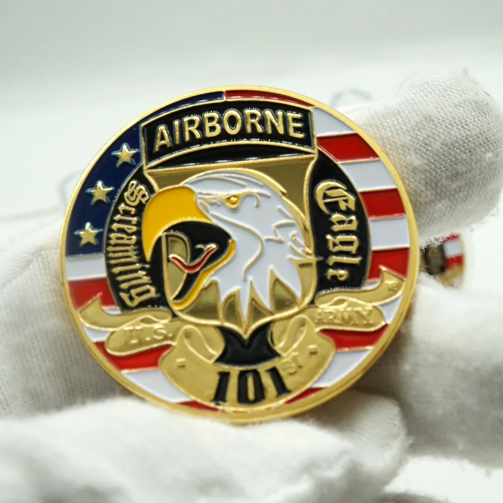 

5PCS United States Air Force 101st Airborne Division Souvenir Coin Screaming Eagle Gold Plated Challenge Coin Commemorative Coin