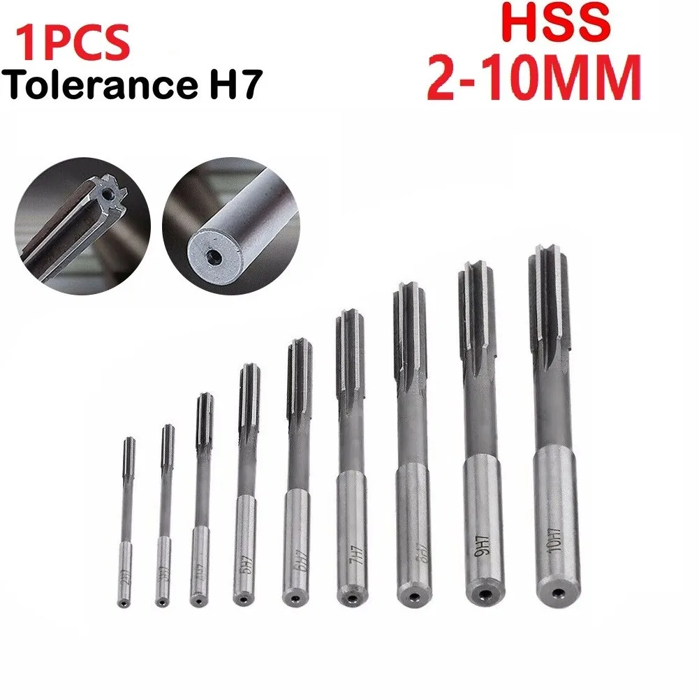 

1PC 2/3/4/5/6/7/8/9/10mm Machine Reamer Straight Shank Reamer HSS H7 Machine High Speed Steel Parallel Flute For Bore Machining