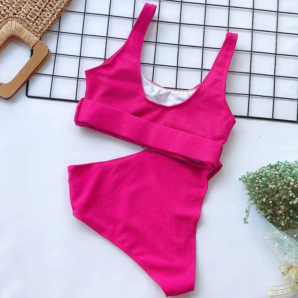 

Vitality Solid Bikinis Push Up Bikini 2020 Hot Sale Padded Bra Buckle Sexy Swimsuit Female High Waist Swimwear Women Biquini