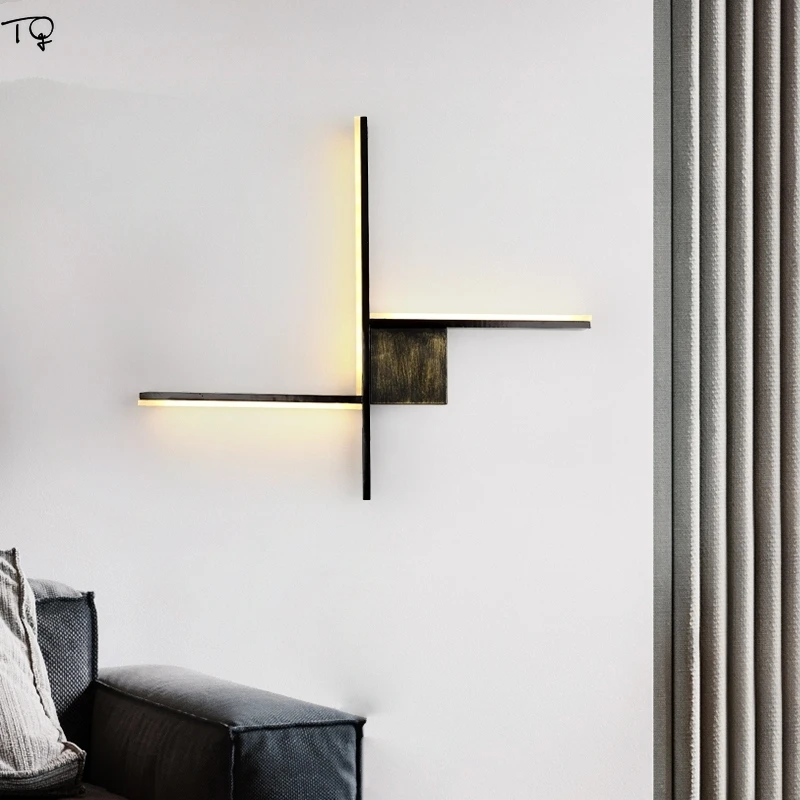 

Nordic Art Decoration Designer Acrylic Walnut Wood Wall Lights Minimalist Background Bathroom Stair Bedroom Led Indoor Lighting