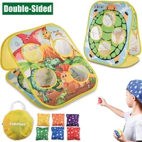 bean bag toss game toys for kids double sided dinosaur and turtle themed cornhole outside party games for birthday christmas