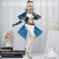 anime genshin impact jean mondstadt qin game suit uniform cosplay costume halloween party outfit for women girls 2021 new