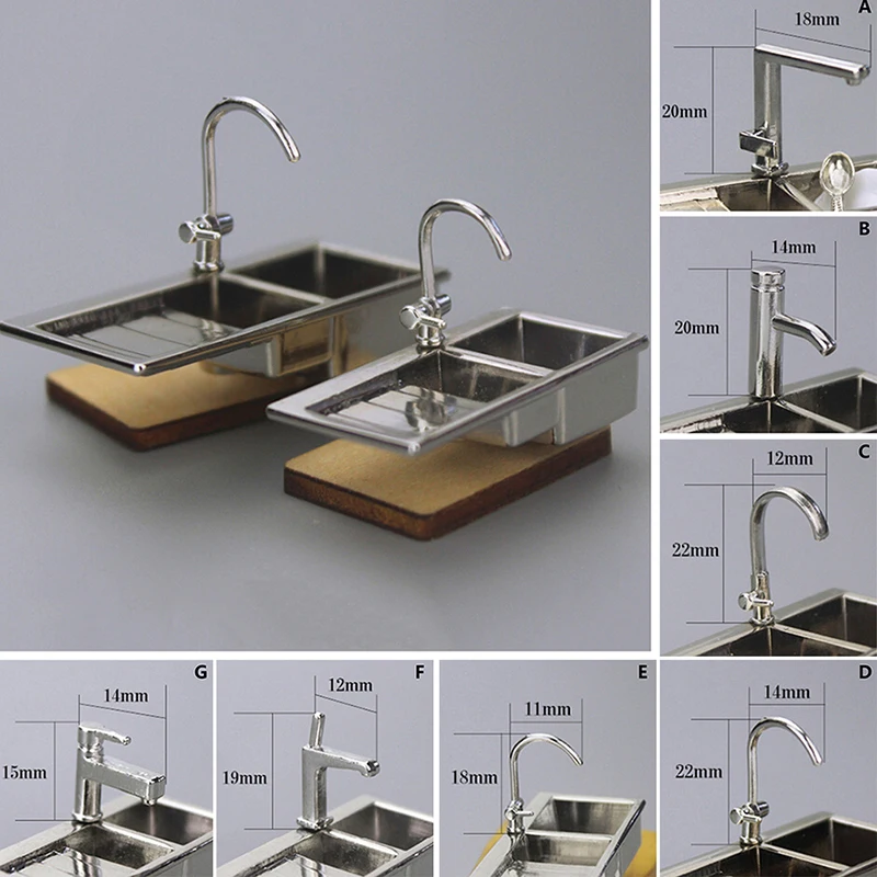 

1PC 1/12 Dollhouse Miniature Accessories Mini Bathtub Faucet Simulation Water Tap Model Furniture Toys for Doll House Decoration