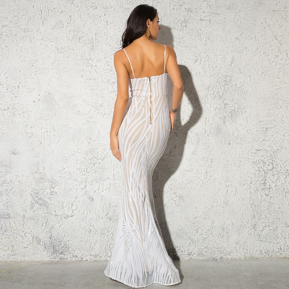 Платье-макси с V-образным вырезом без рукавов | Женская одежда