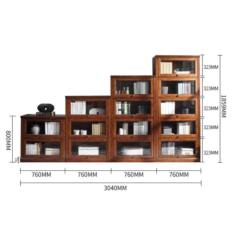 Деревянный книжный шкаф со стеклянной дверью bibliothque en bois avec porte vitrée WA692 |