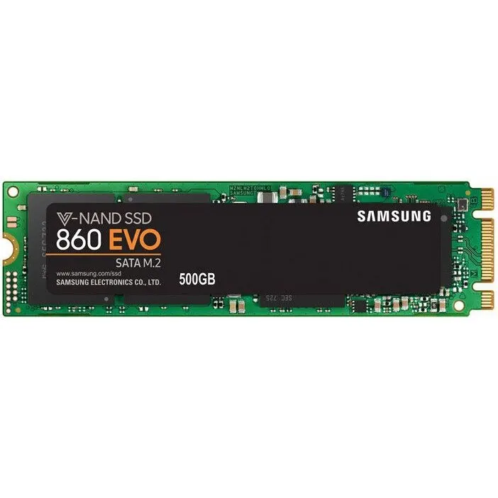Твердотельный накопитель SSD M.2 Samsung 500Gb 860 EVO Series MZ-N6E500BW(SATA3 up to 550/520MBs 97000 IOPs 3D TLC MJX