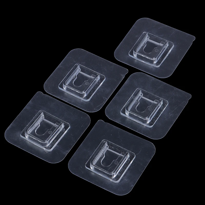

5/10Pcs Transparent Traceless Strong Adhesive Hook Bathroom Shelf Sticker Waterproof Kitchen Sticking Wall Rack Hook Hanger