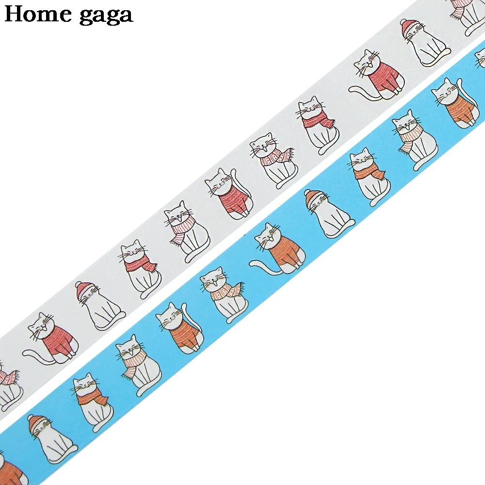 

D3387 Homegaga 15mmX5m Cute Cats Washi Tape Kawaii Adhesive Tape Scrapbooking Decorative Stickers Gift