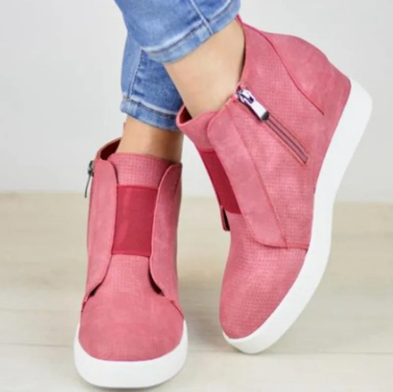 

Women's shoes spring and autumn new wedge-heeled single shoes increase in large size women's shoe fashion wild personality trend