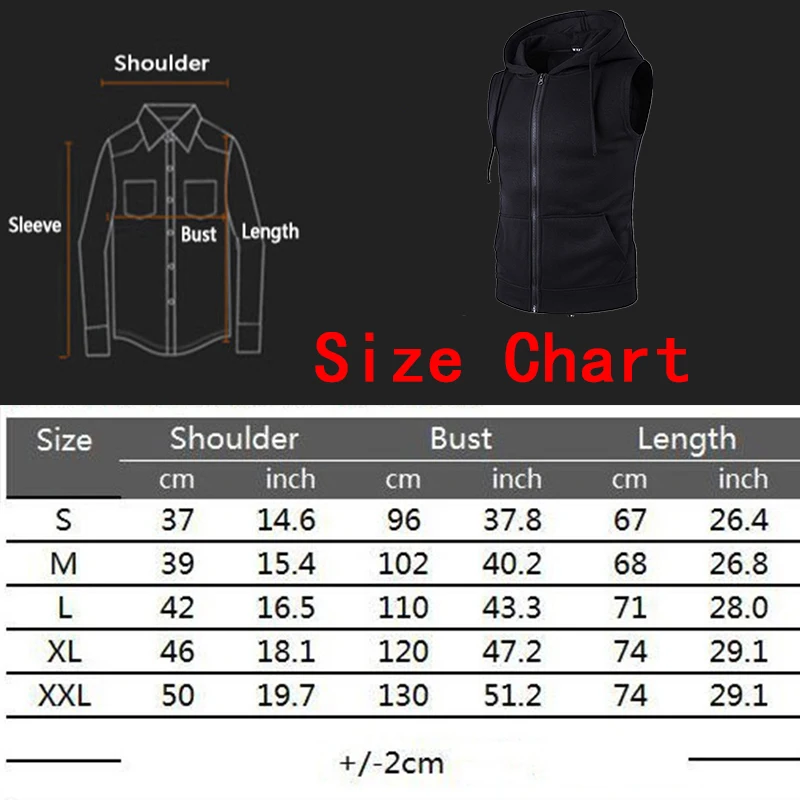 

Casual Hoody Vest Men's Hooded Zipper Pocket Sleeveless Sweater Coat For Man Cotton Vests Tanktop T Shirt Tee Sleeveless Jacket