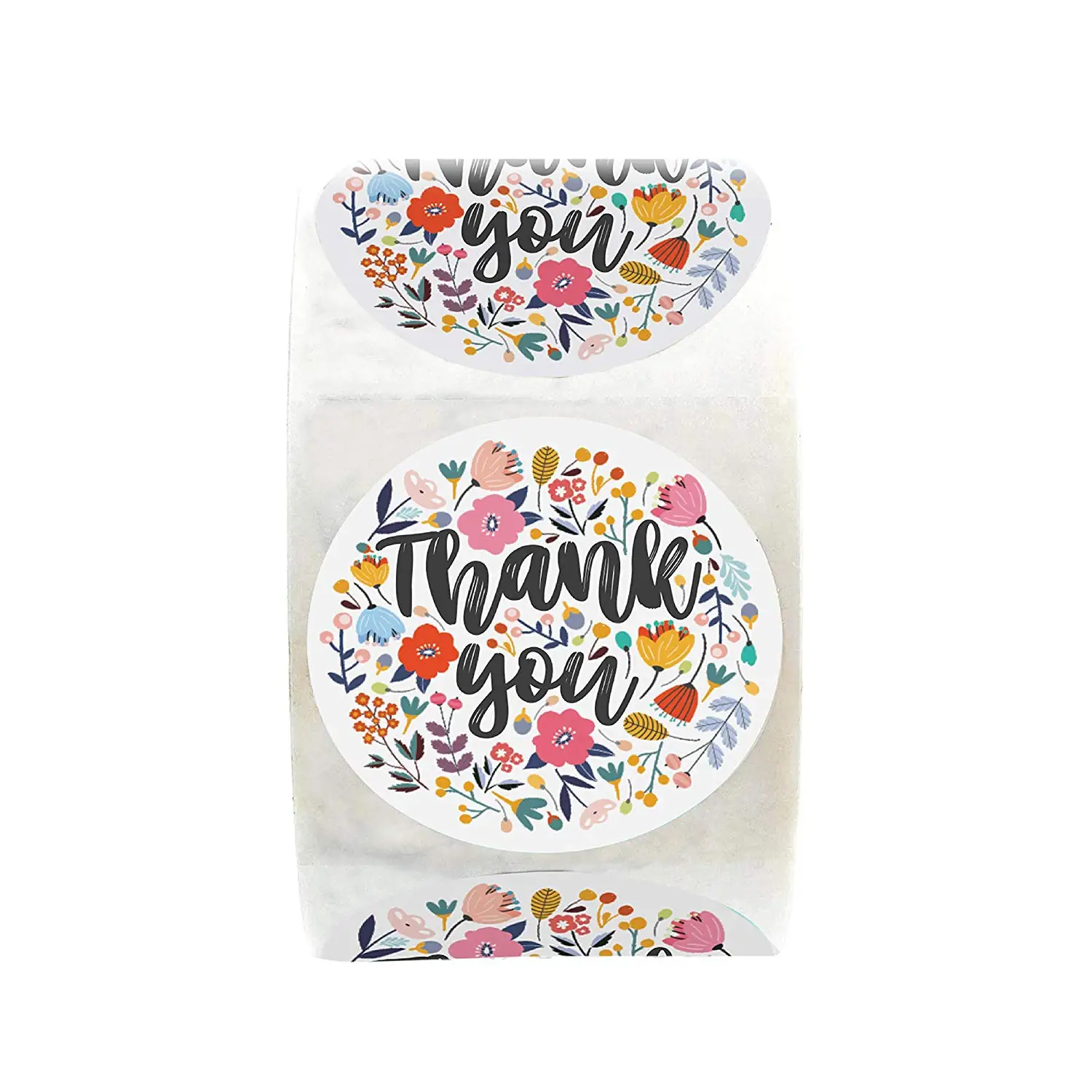 _ Ярлык Круглые разноцветные ярлыки с цветочным дизайном 500 наклейки в рулоне для