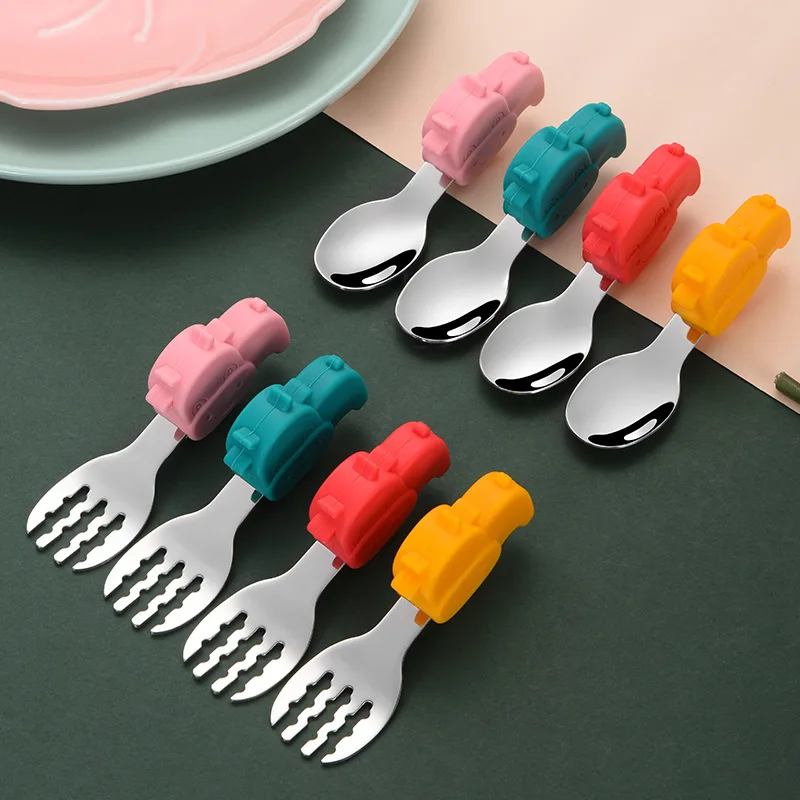 

PANPANDA 316 детский силиконовый цельный костюм из нержавеющей стали для обучения съеданию детей