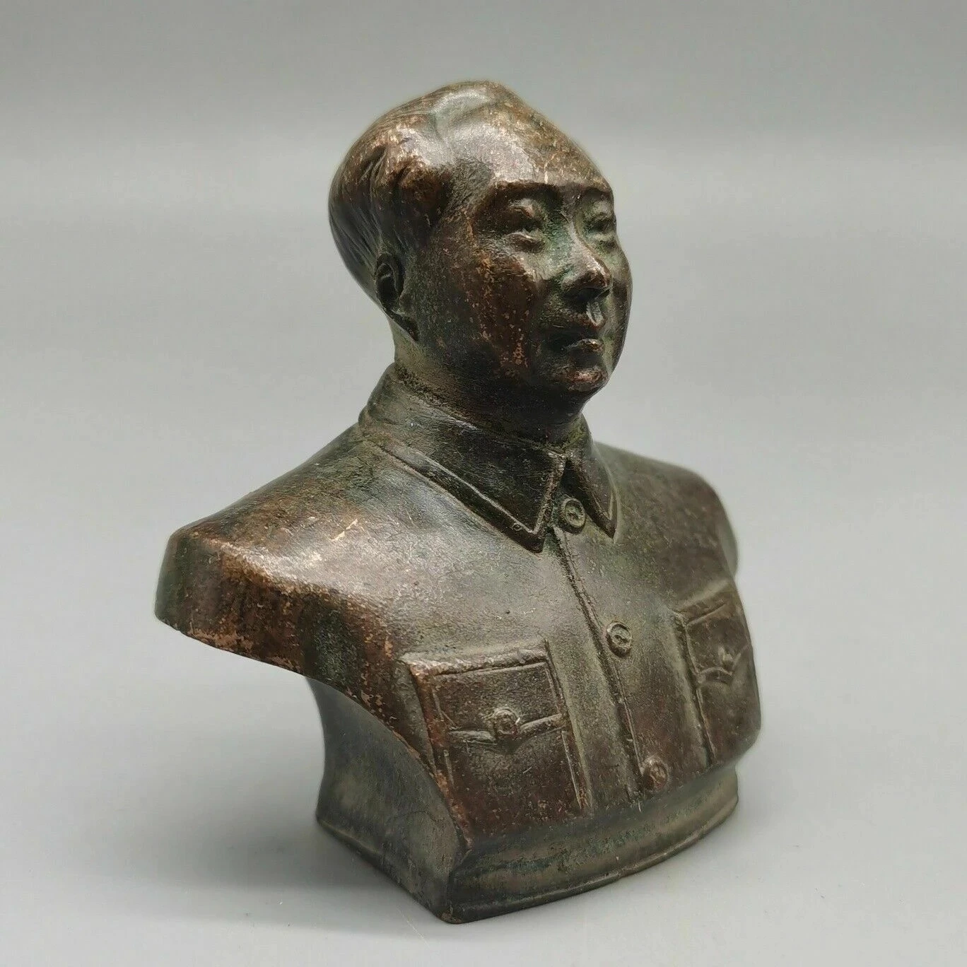 

Китайские старые медные статуи TChairman Mao портретная статуя Декор