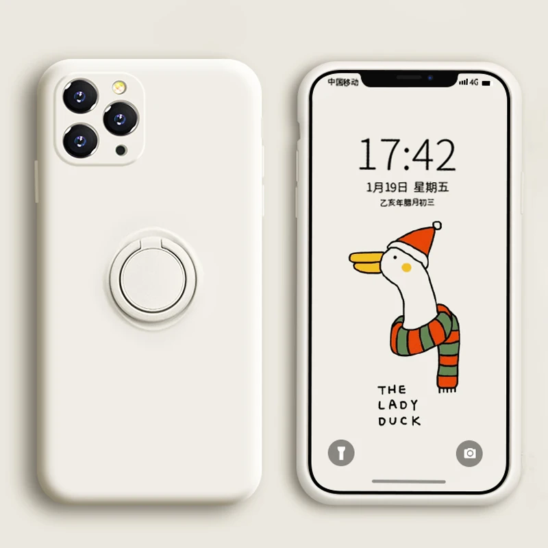 Жидкий силиконовый чехол для iPhone 11 Pro Max XR XS X 8 7 6 6S Plus подставка телефона