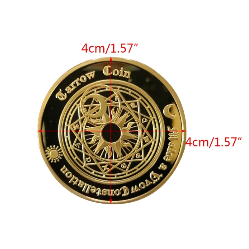 

Gold Plated Sun Moon Divination Coin Lucky Constellation Collection Art