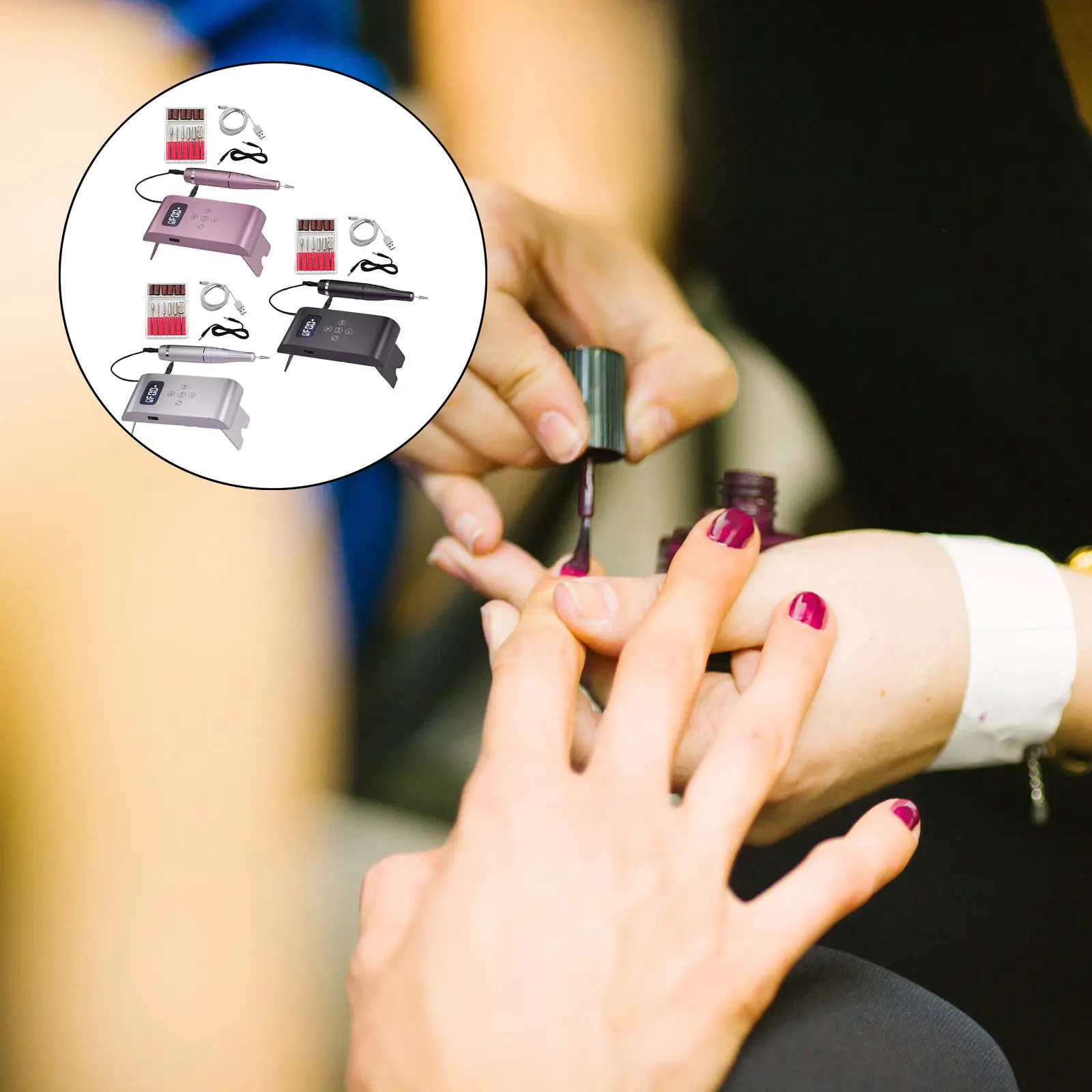 

2 in 1 Nail Drill with Nail Lamp with 6 Drills 35000RPM UV Lamps for Acrylic Gel Poly