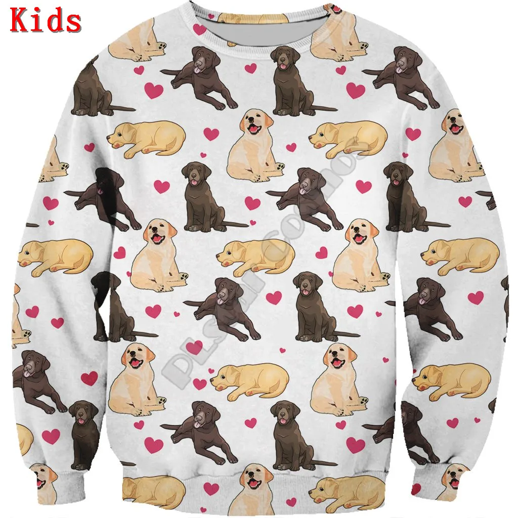 

Cute Labrador 3d printed Hoodies Pullover Boy For Girl Long Sleeve Shirts Kids Funny Animal Sweatshirt