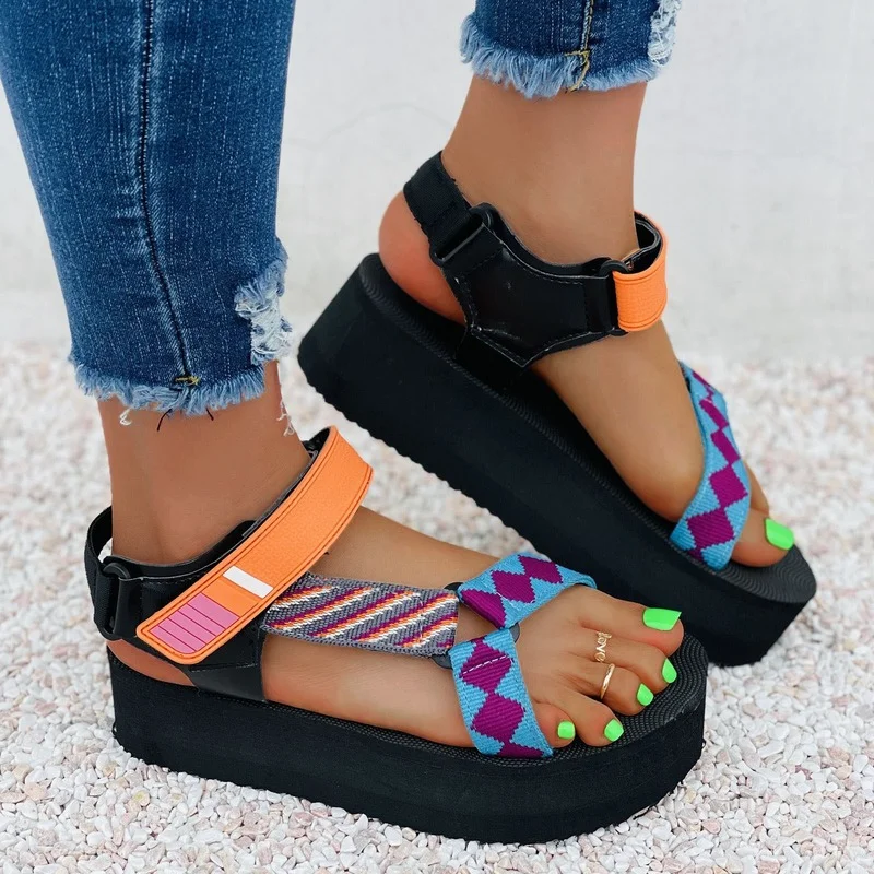 

2021 Women Wedges Platform Sandals Female Print Ladies Shoes Casual Sandals Women Summer New Fashion Women's Sandals
