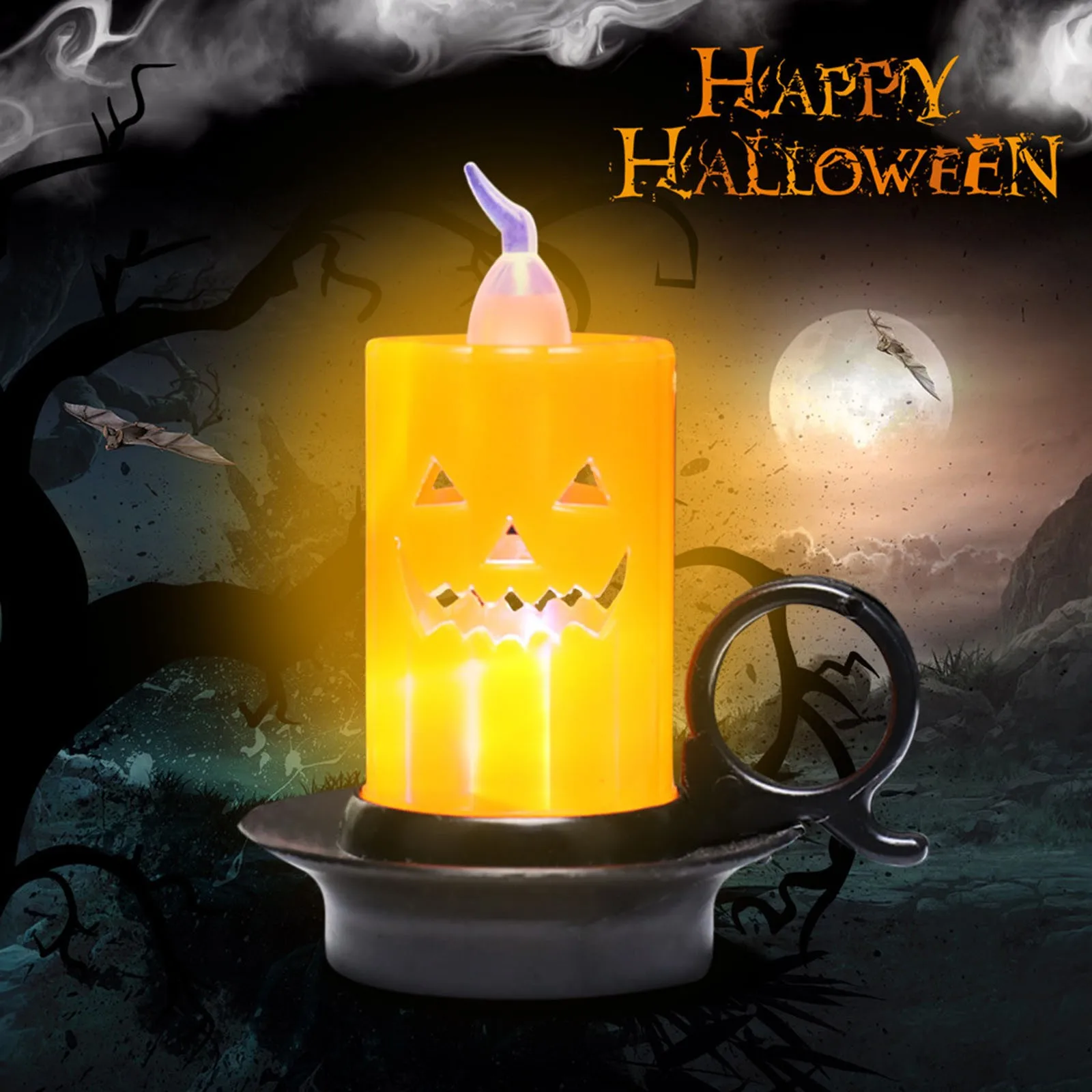 

Хэллоуин СВЕТОДИОДНАЯ светящаяся Свеча светильник череп светильник вечеривечерние атмосферы декорации реквизит