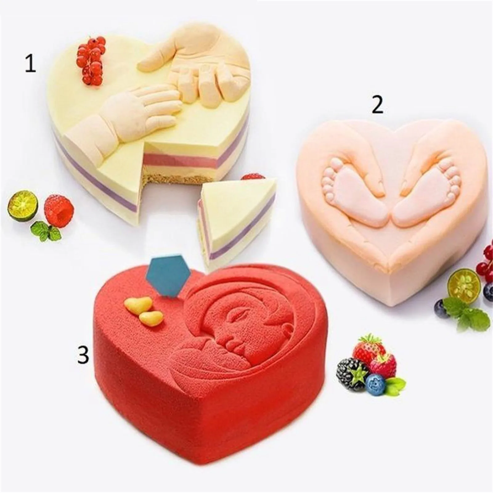 

High-quality Food-grade Silicone 3D Cake Mould Mousse Chocolate Mold DIY Family Baby Birthday party Cake Modelling Decorating