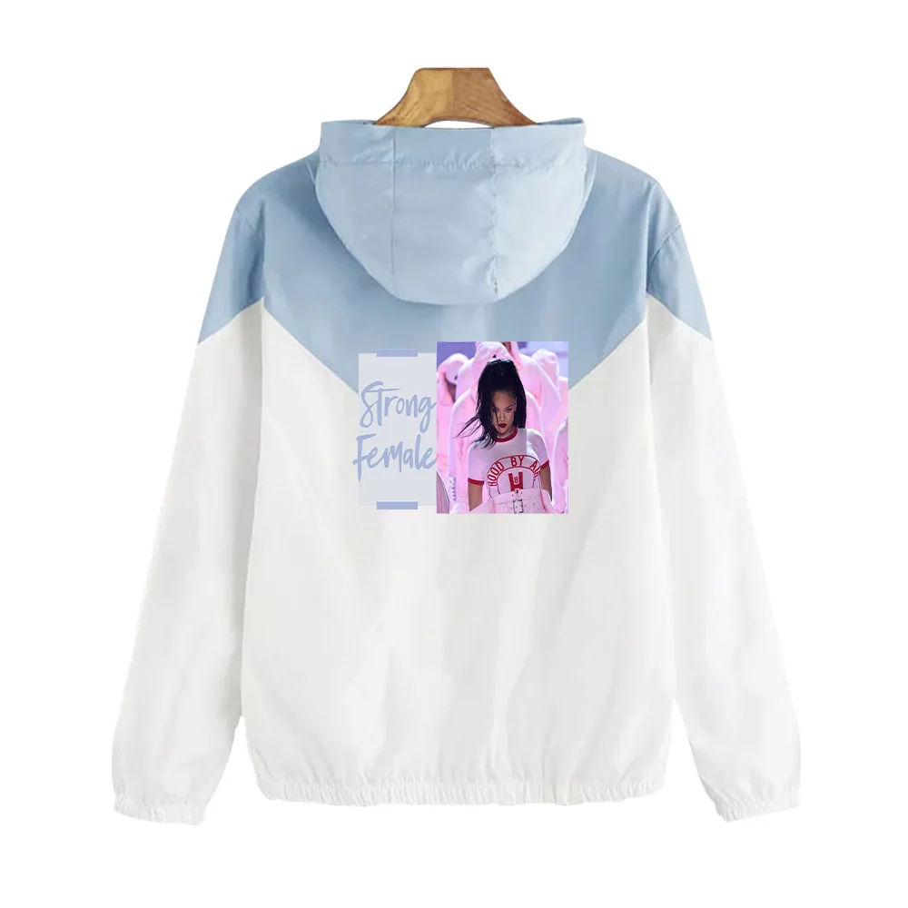 

Women Basic Jackets Female Zipper Pockets Casual Long Sleeves female jackets Autumn Hooded Jacket Two Tone Windbreaker Jacket