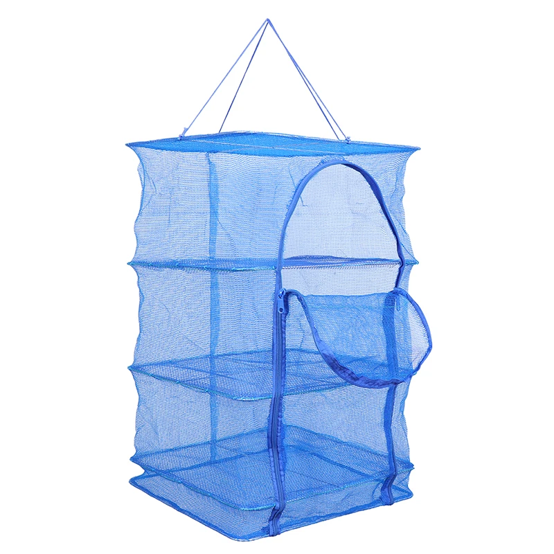 Складной 4 слоя сушки рыболовная сеть подвесная рыбы овощей посуды сушилка PE