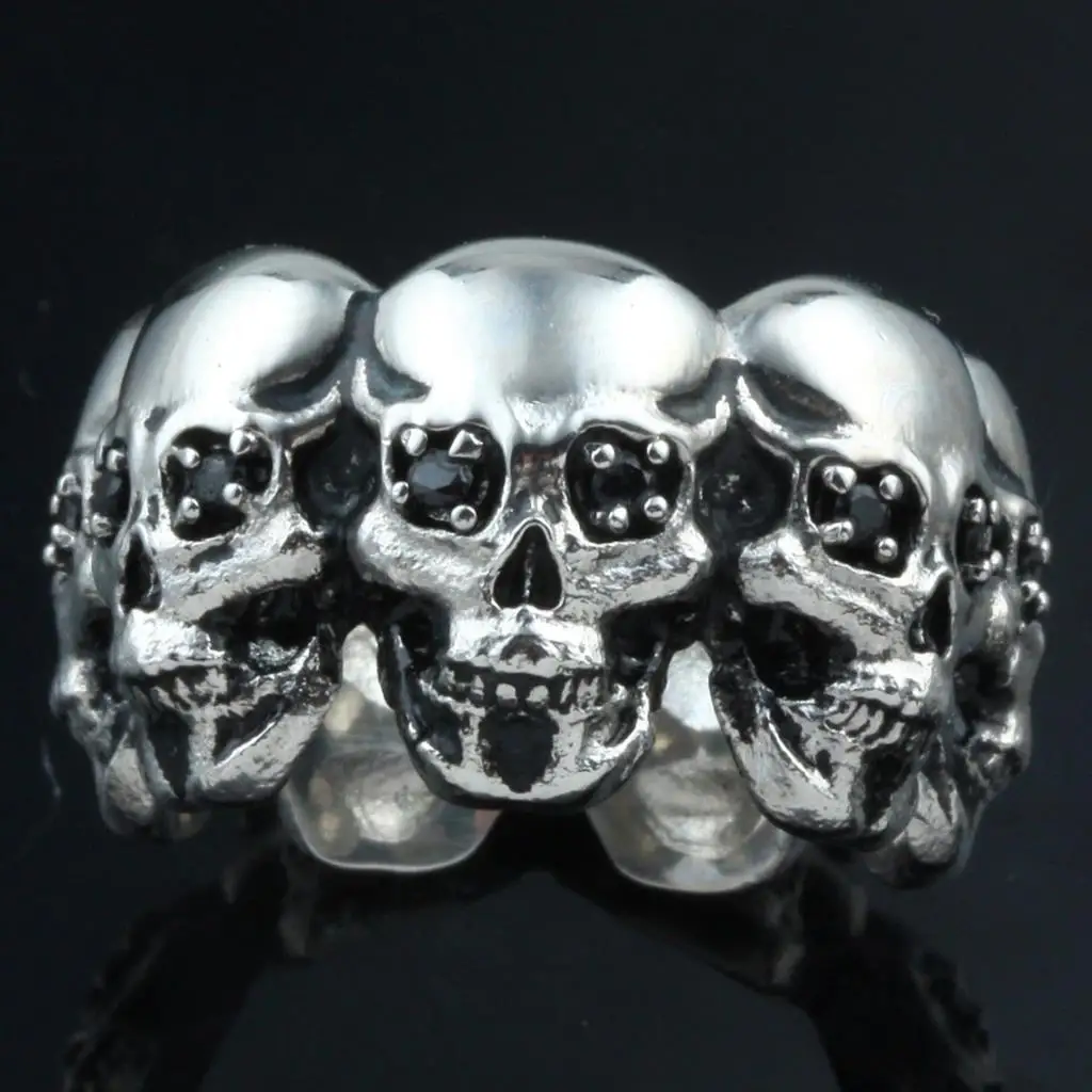 

Кольцо мужское из нержавеющей стали в готическом стиле, кольцо со скелетом и черепом в стиле панк, хип-хоп, подарочное ювелирное изделие