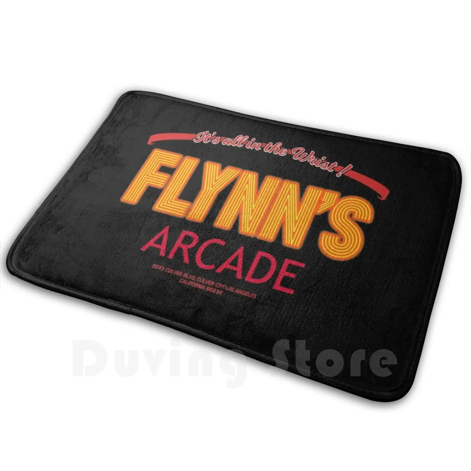 Tron-Flynn&#39;s Arcade Red Heat Hd Carpet Mat Rug Cushion Soft Non-Slip Tron Flynns Flynn Arcade Legacy Grid Race Video